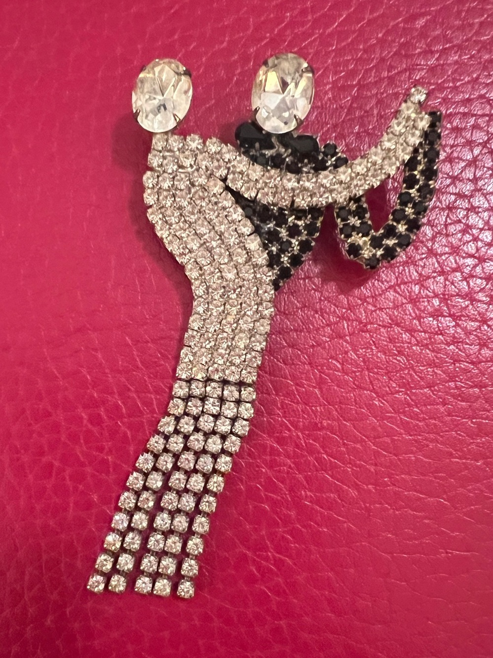 Vintage Rhinestone Dancing Couple Brooch 💃🕺Dancer gift | Lapel pin